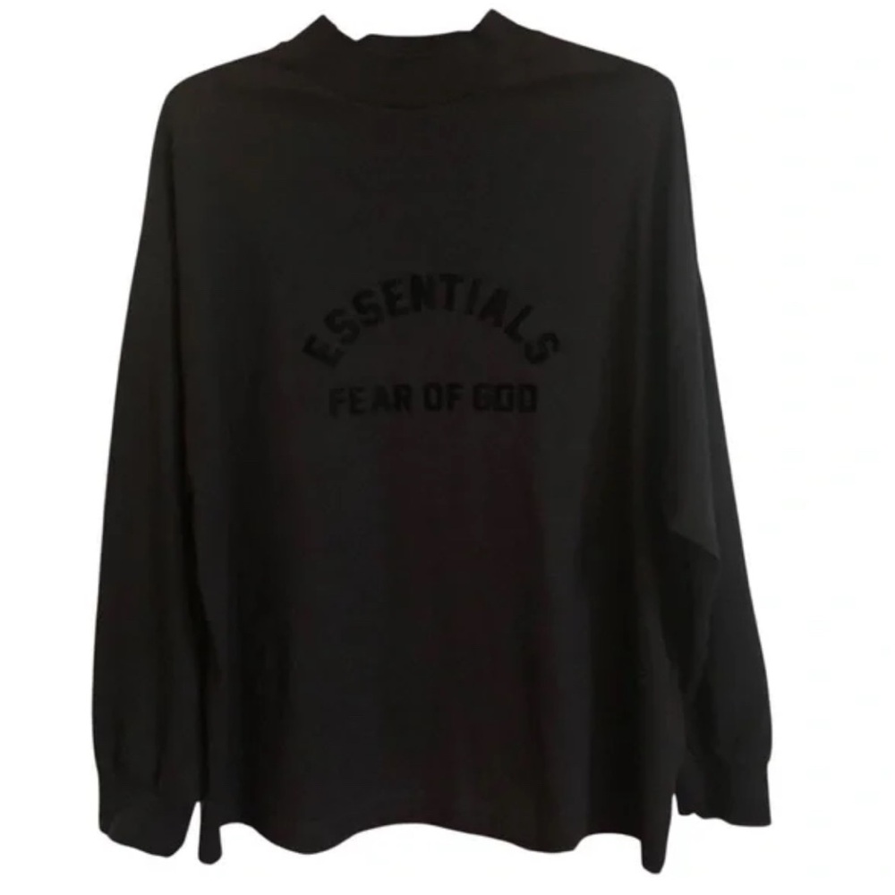 Fear of God Essentials Black Mock Neck Long Sleeve